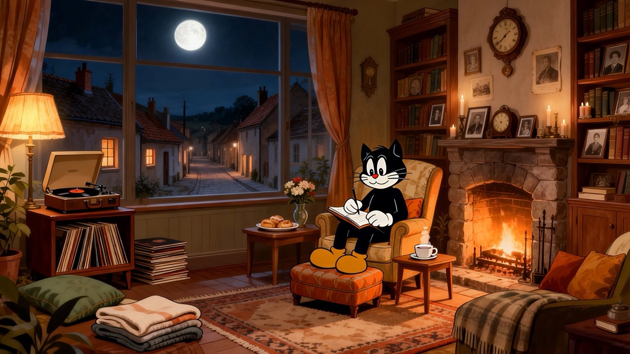 Quiet Night at Cozy Living Room / Chill Lo-fi Jazz Beats to Study, Focus