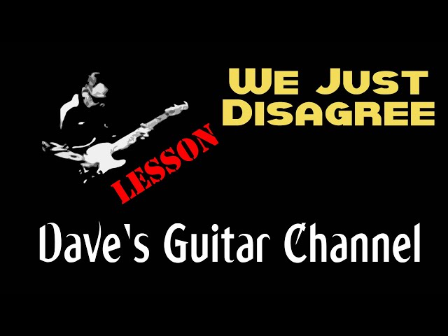 LESSON - Dave Mason's We Just Disagree - YouTube