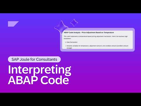 Interpreting ABAP Code | SAP Joule for Consultants