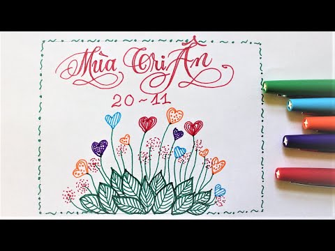 Video (Mẫu 7) VẼ BÁO TƯỜNG 20/11 | TRANG TRÍ BÁO TƯỜNG ĐOẠT... - youtube