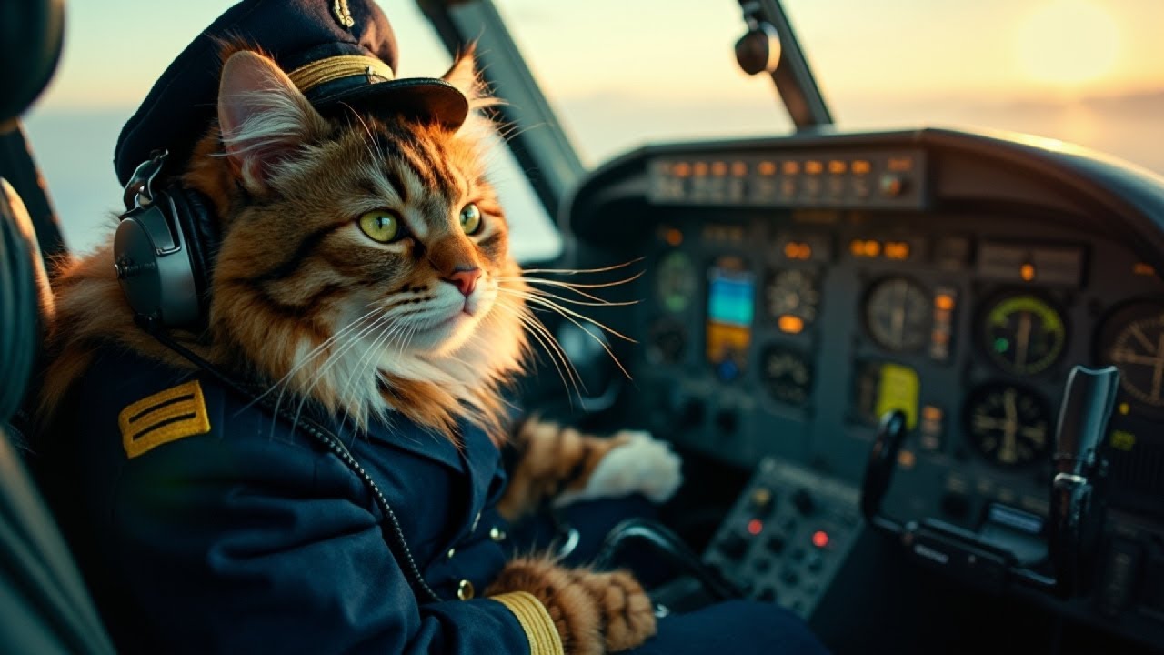 🛩 Adorable Tiny Cat Becomes A Pilot! 😸✈️💙 | Fluffy Animal Adventures (AI-Generated Story)