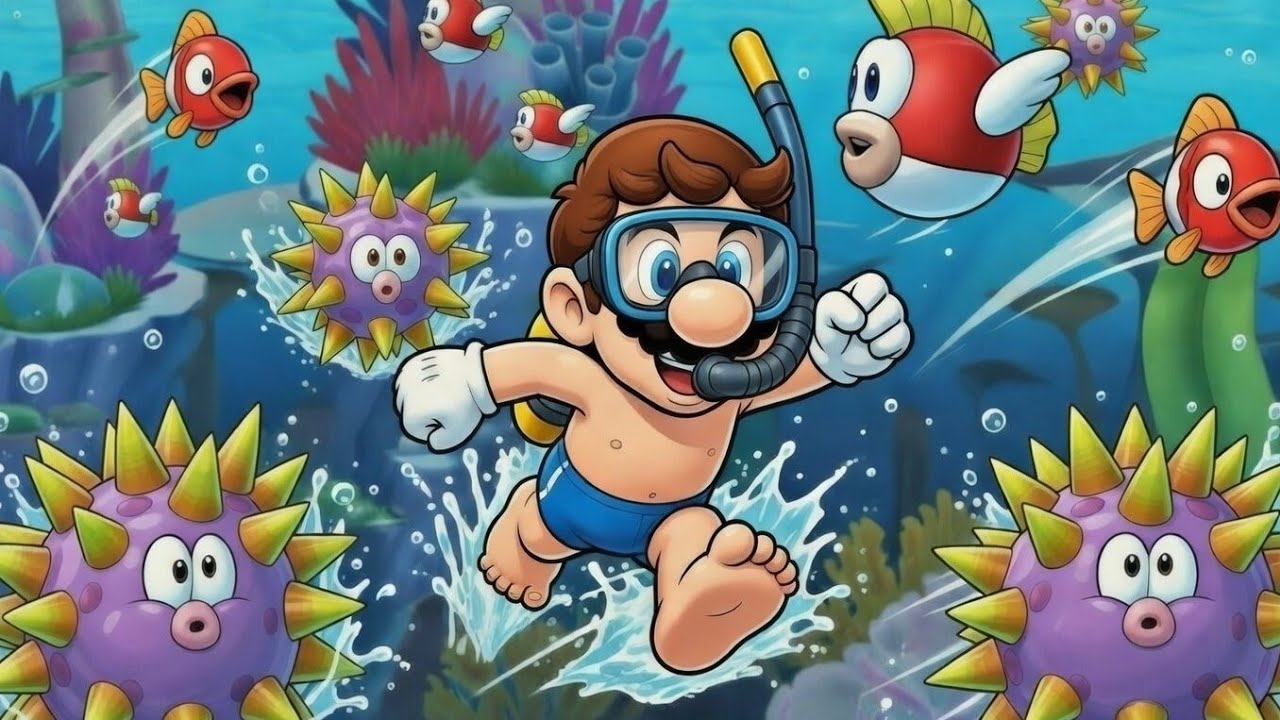 Super Mario Abenteuer in der Wasserwelt. Fische, Haie und Spaß - Lets play - Nintendo Gaming