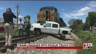 Train vs. truck crash in Elberton, Ga., drivers asked to avoid area