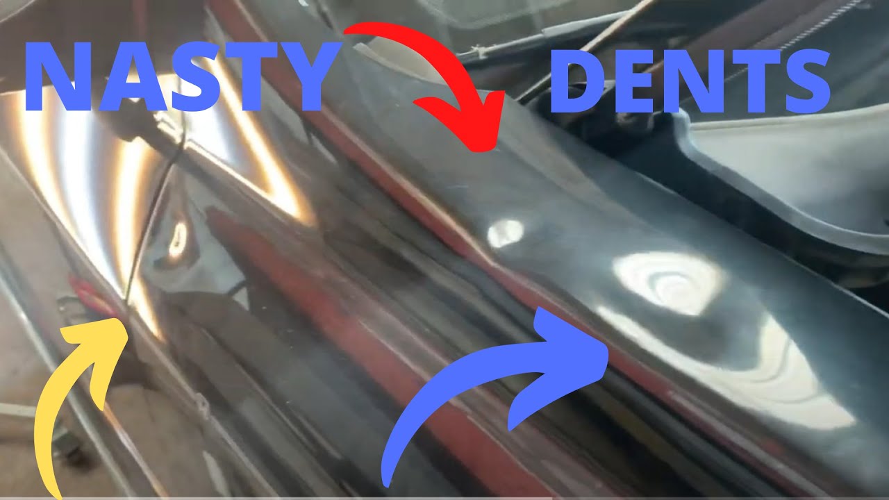 The BEST Auto Hail Repair Company PERIOD-Extreme Hail Dents on a repainted fender 😞😞😞