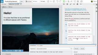 AI Assistant Flexbox positioning with bonus jokes - Interactive tutorial