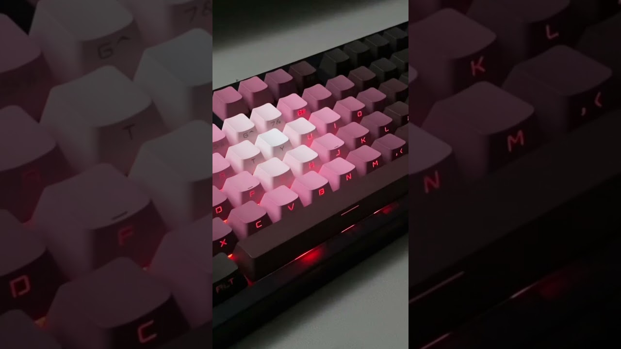 Gradient pink shines, cool that never declines! 🌸⌨️⚡