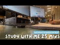 25 min Pomodoro Study With Me | Real Time | College Library | No Music, background noise
