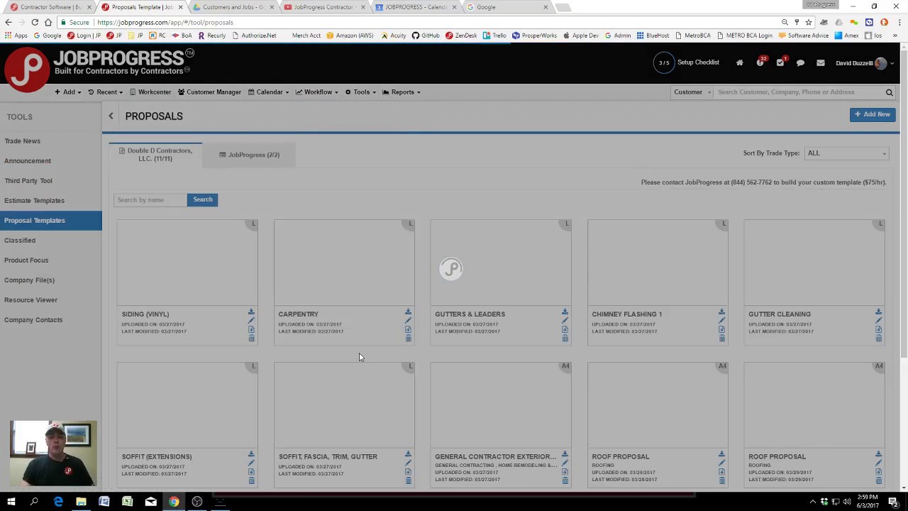 JOBPROGRESS Creating or Ordering Proposal and Estimating Templates