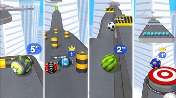 Going Balls New Update:4× Ball Run Gameplay | Walkthrough :4 different balls Android, iOS