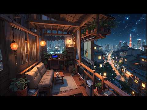 Cozy Balcony Night 🌃 Soft Chill Lofi for Study & Relax 🌠 thumbnail