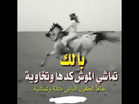 بالك تماشي الموش كدها وتخاويه خافن تگول الناس مثله وتماشيه