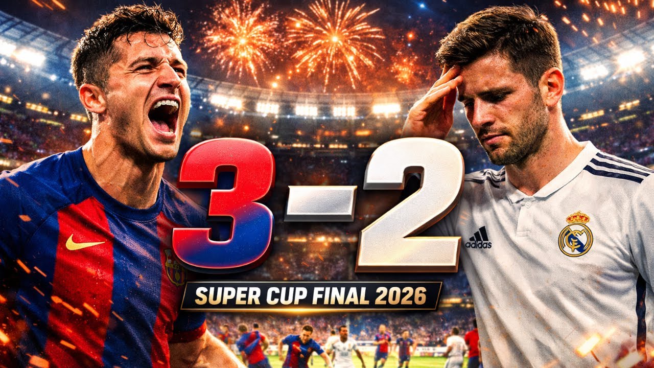 Barcelona vs Real Madrid 3-2 | All Goals & Extended Highlights | Super Cup Final 2026 | El Clásico