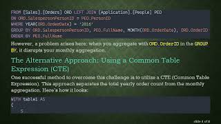 Mastering MS SQL: Group Monthly Orders and Calculate Yearly Totals