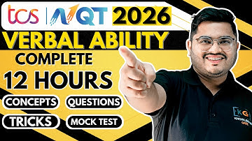TCS Verbal Ability Preparation One Shot | Verbal Ability for TCS NQT & TCS Ignite Smart Hiring