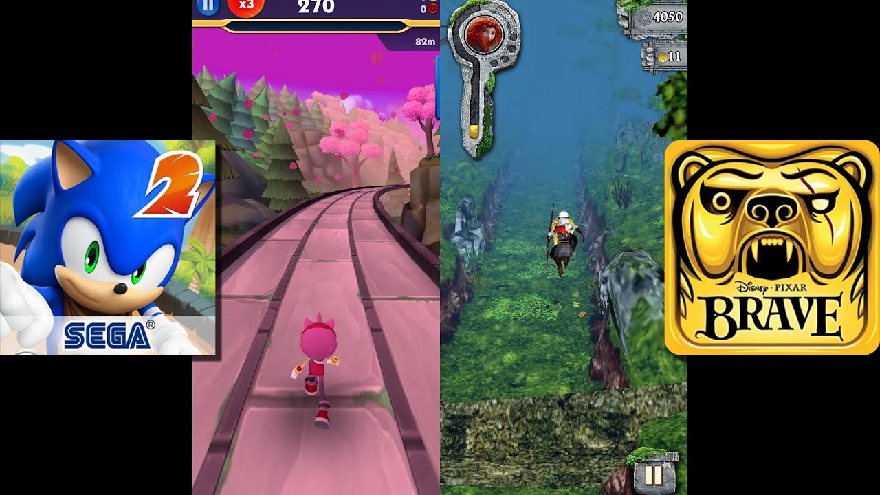 Sonic Dash 2 Sonic Boom Vs Temple Run Brave - YouTube