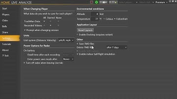 6. TrackMan Performance Studio (TPS) tutorial - Settings