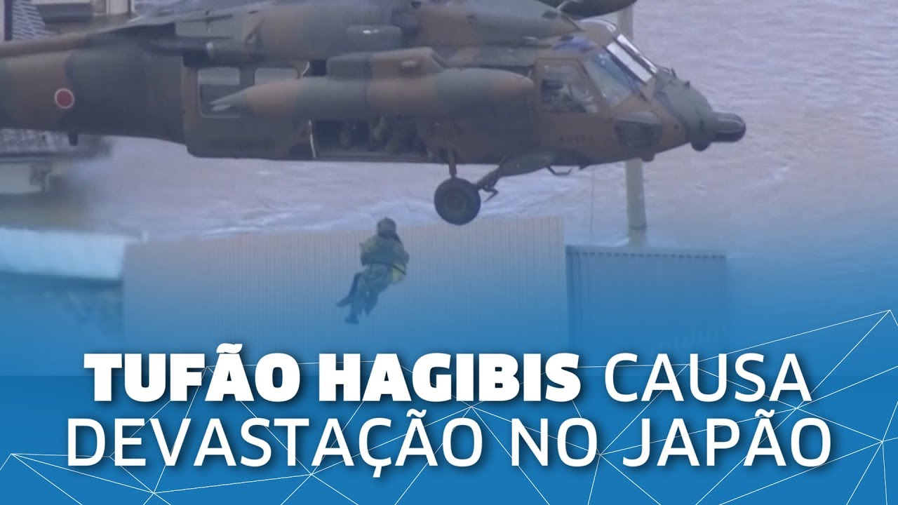 As imagens da destruição causada pelo tufão Hagibis no Japão temporary