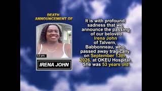 Details Irena John ~ Short Obituary News