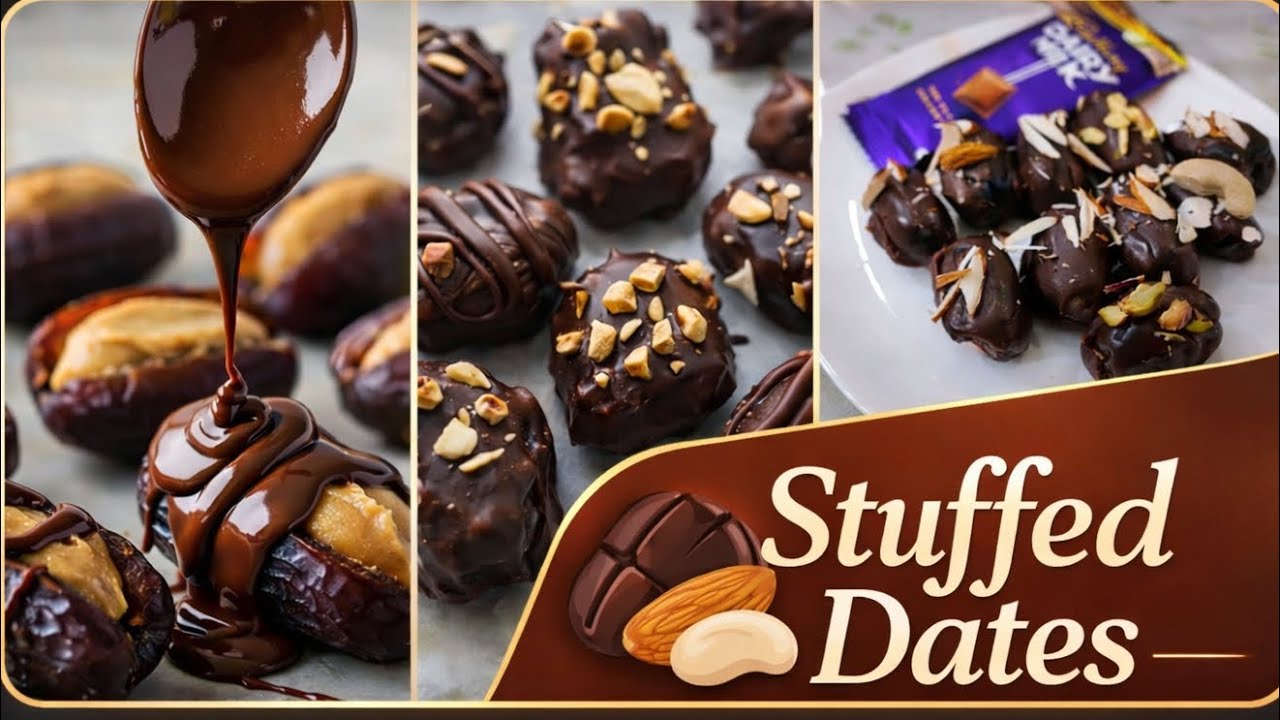 Stuffed Dates Recipe|Stuffed Dates/Khajoor Dip With Nuts|Ramzan Special Recipe| #dates#stuffeddates