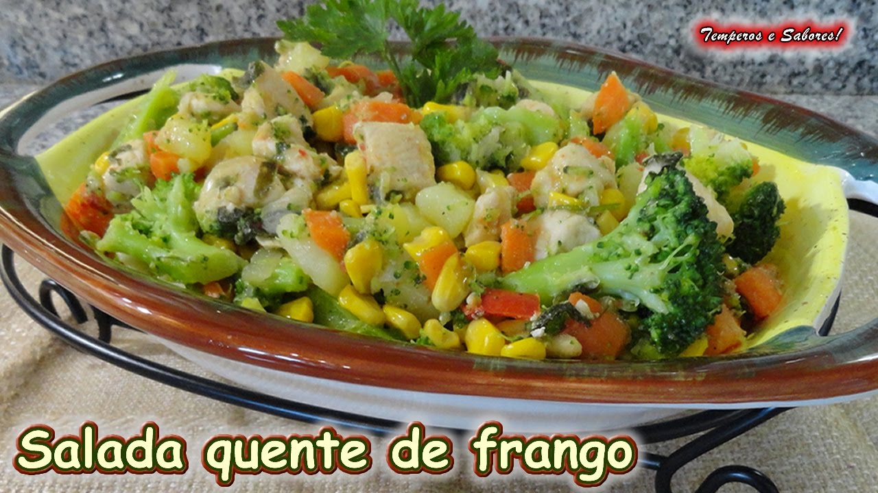 SALADA QUENTE DE FRANGO fácil, nutritíva e muito saudável