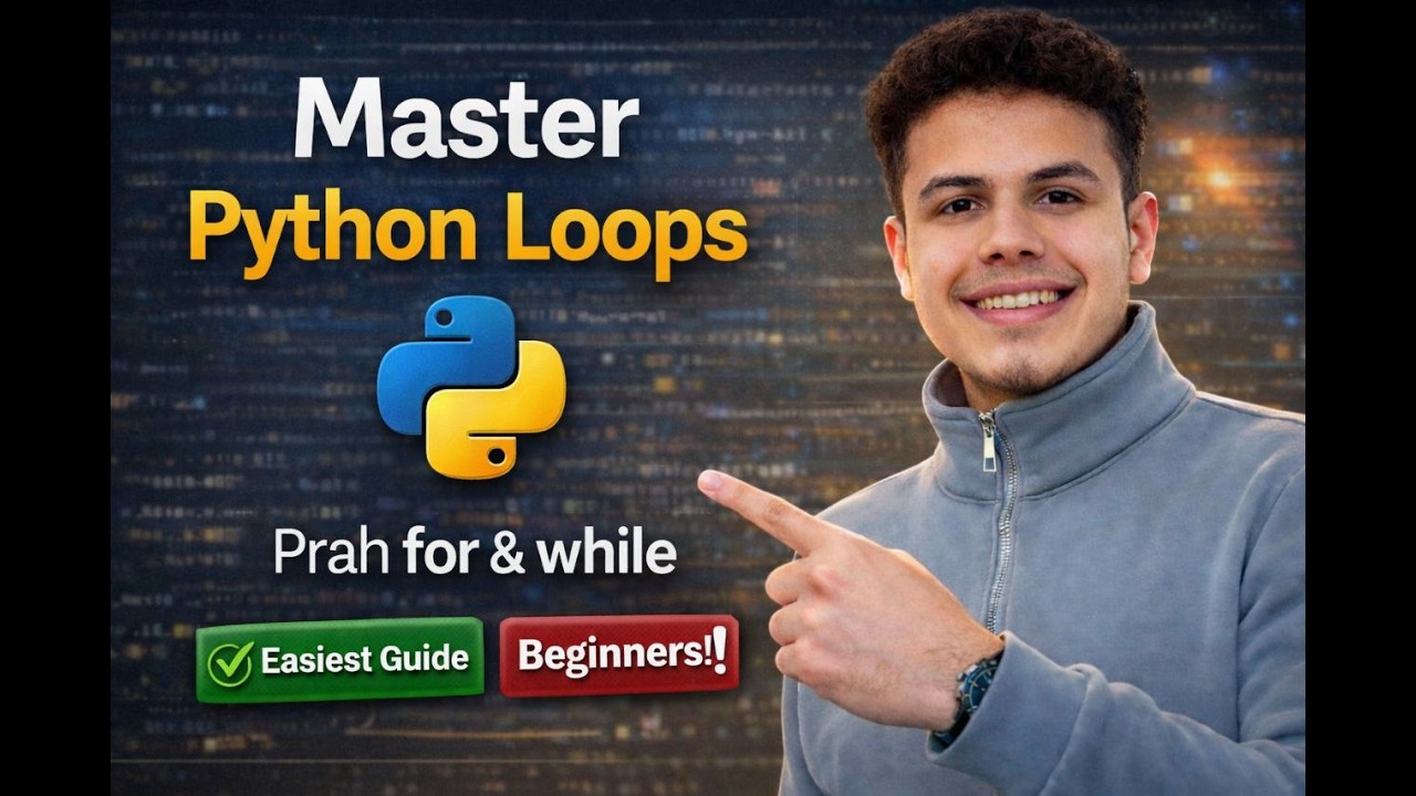 👨🏻‍💻☠️تعلم الحلقات في بايثون | for و while بأسهل شرح للمبتدئين👌❤️