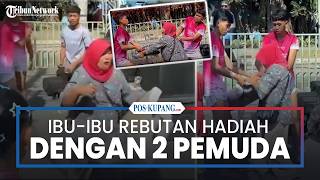 Viral Seorang Ibu Rebutan Hadiah Doorprize dengan 2 Pemuda