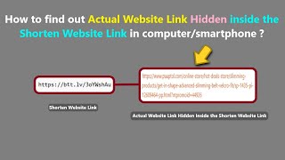How to find out Actual Website Link Hidden inside the Shorten Website Link in computer/smartphone 
