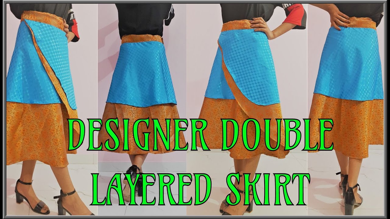 Double Layered Designer Skirt Cutting And Stitching YouTube