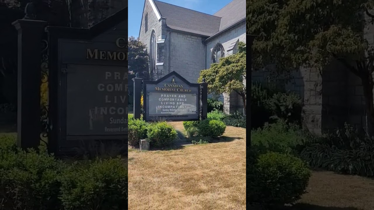 Prayer And Comfortable Living Are Incompatible - Sign at Canadian Memorial United Church
