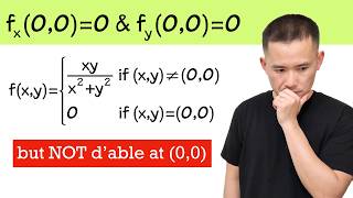 You can have partial derivatives BUT the function itself is NOT differentiable!