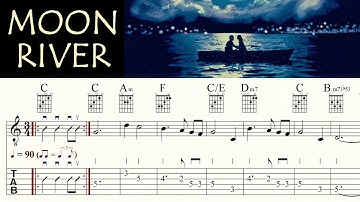 MOON RIVER | HENRY MANCINI | Complete | Acoustic Guitar Lesson Tutorial | Sheet Music & TAB