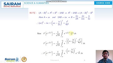 LECTURE VIDEO_18MAT31_MODULE 3_ APPLICATION OF FOURIER TRANSFORM AND PROBLEMS_SRINIVASAN K.