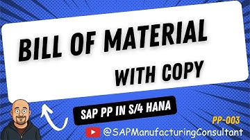 Creating a Bill of Material with Copy | SAP PP | Master data