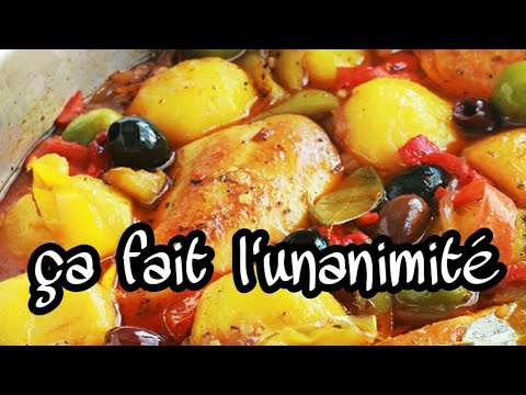 #recette-#famille-❤️mijoté-de-poulet-poivron-pomme-de-terre-et-olives❤️