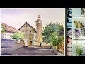 Watercolor Painting  : Morning at the Nuremberg Castle