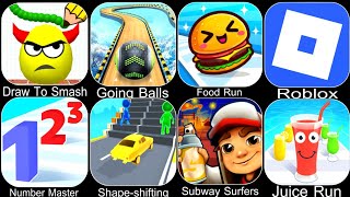 Draw To Smash,Going Balls,Food Run,Roblox,Number Master,Shape Shifting,Subway Surfers,Juice Run