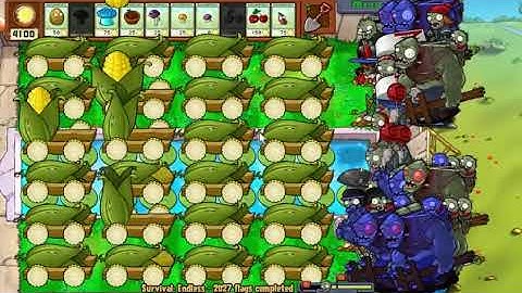Two Cherry 24 Cob   PvZ Survival Endless