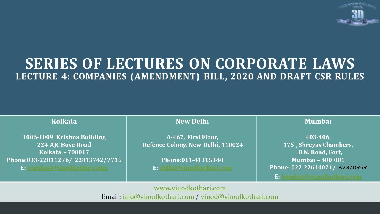 Companies Amendment Bill, 2020 | An introductory