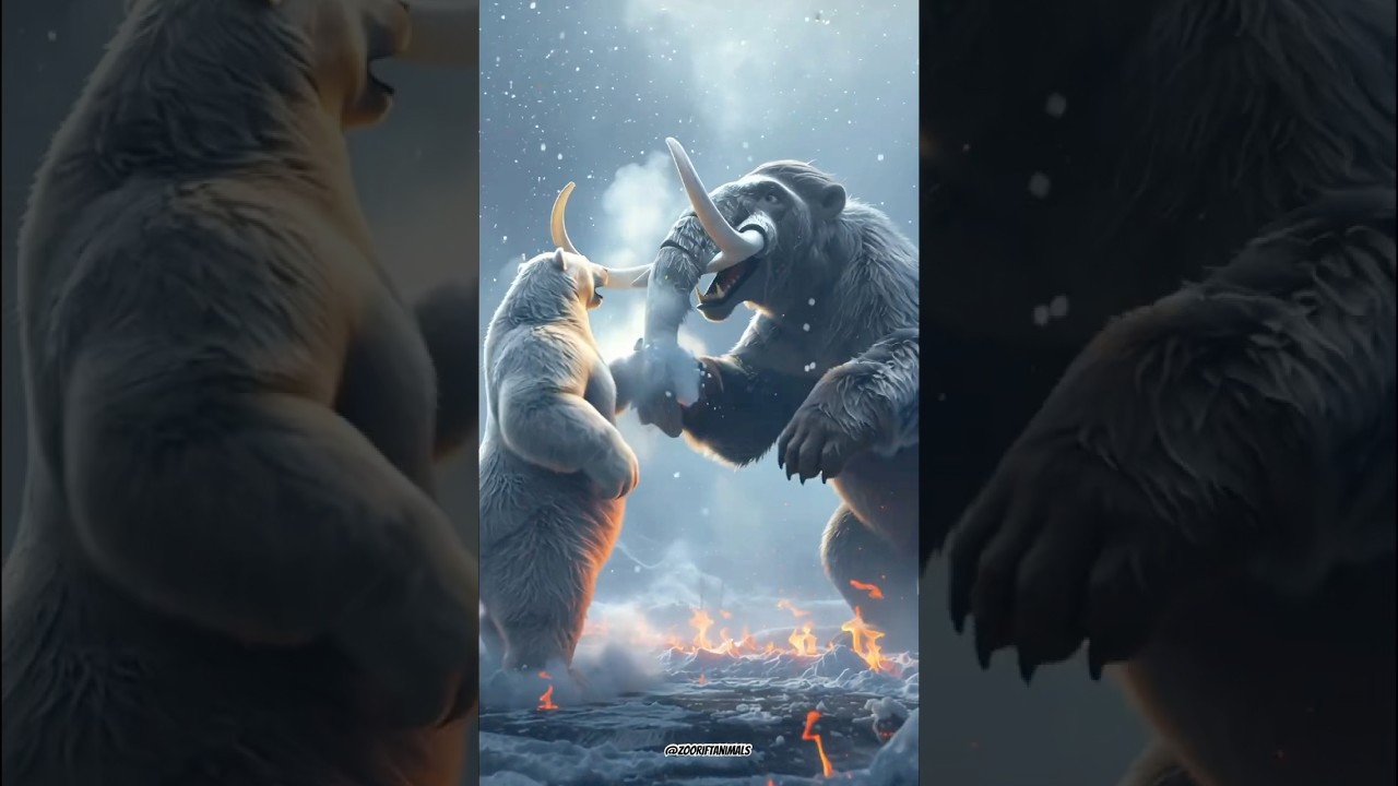 Mammoth vs Polar Bear vs Other Animals Fight 