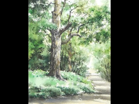 at the <strong>park</strong> - Landscape Watercolor (Arches rough) <strong>NAMIL</strong> ART#shorts
