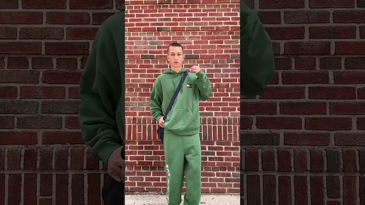 Varsity-inspired deep green tracksuit 