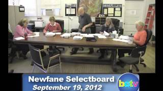 Newfane Selectboard Mtg. 9/19/12