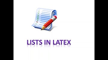 Lists in LaTeX