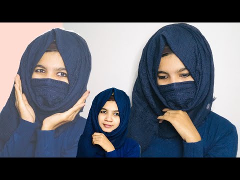 Modern Hijab Style with Mask!!!! Easy Niqab tutorial || Safeera Rahman.