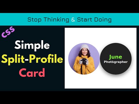 CSS Split Profile Card . Responsive simple profile card.