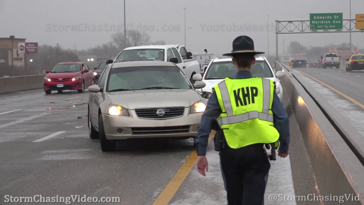 Multiple Icy Road Crashes in Wichita, KS - 12/15/2019