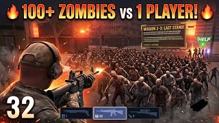 100+ Zombies vs 1 Player 😱 Heli Hong Hunt Gameplay | Mission 32 Last Stand! 🔥 screenshot 4