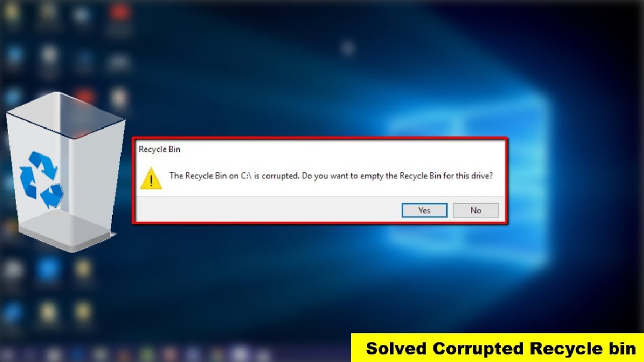 recycling bin corrupted windows 10