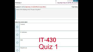 IT430-E-COMMERCE Quiz No 3 Solution QUIZ 1