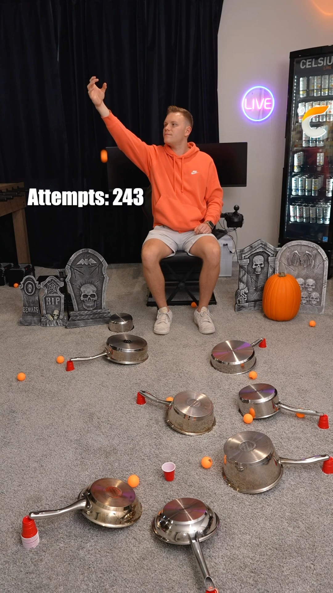 Ping Pong Trick Shot! (Halloween)